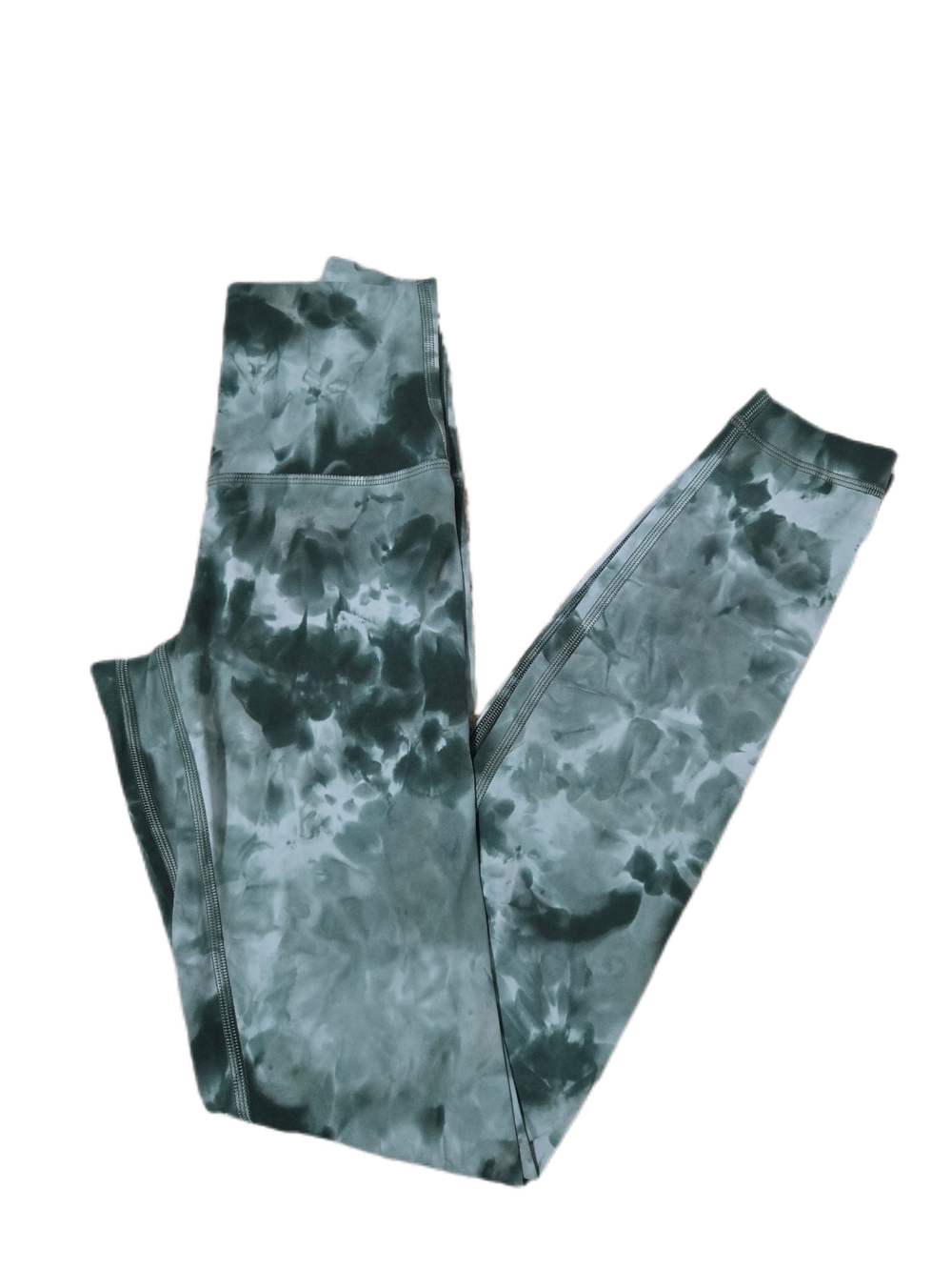 LuluLemon Mottled Green Tie-Dye Active Leggings